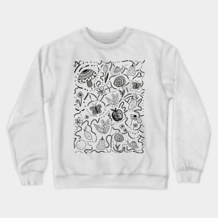 Summer Garden Doodle (Blue Background) Crewneck Sweatshirt